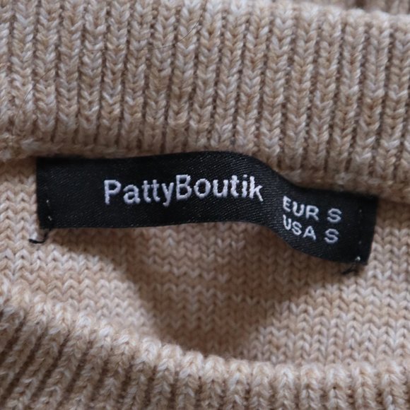 PATTYBOUTIK Pullover Knit Sweater Cream Size Small - Picture 5 of 7